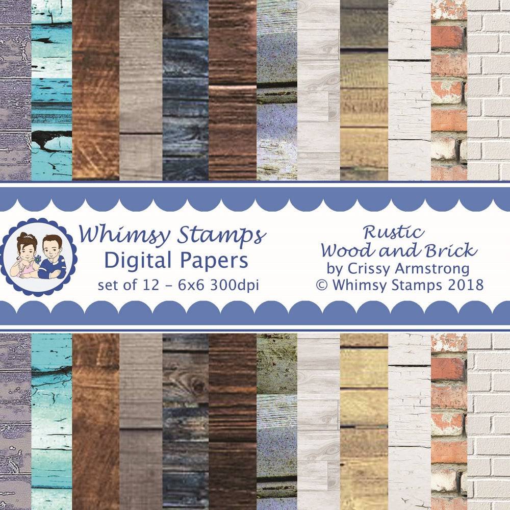 Rustic Wood and Brick Papers - Digital Papers | Whimsy Stamps