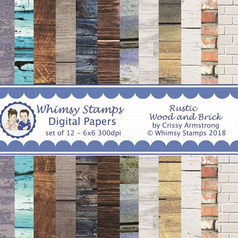 Rustic Wood and Brick Papers - Digital Papers - Whimsy Stamps