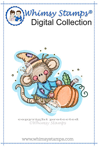 Scarecrow Mouse - Digital Stamp - Whimsy Stamps