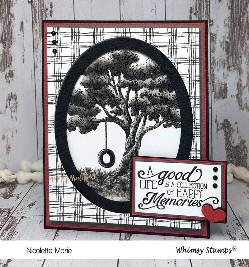 Scratchy Plaid Background Rubber Cling Stamp - Whimsy Stamps