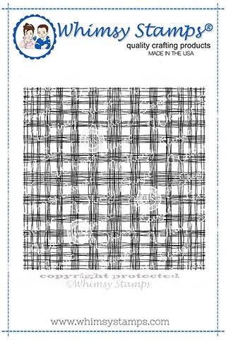Scratchy Plaid Background Rubber Cling Stamp - Whimsy Stamps