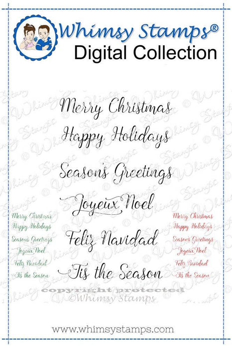 Scripted Holiday Digital Sentiments - Whimsy Stamps