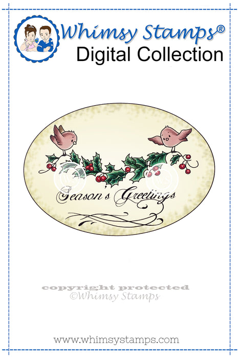 Seasons Greeting - Digital Stamp - Whimsy Stamps