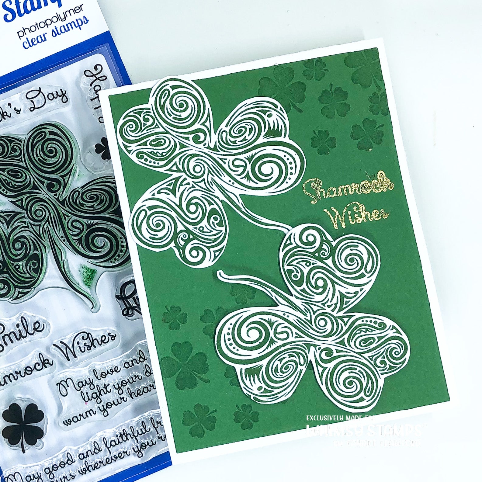 Shamrock Swirl Clear Stamps - Whimsy Stamps
