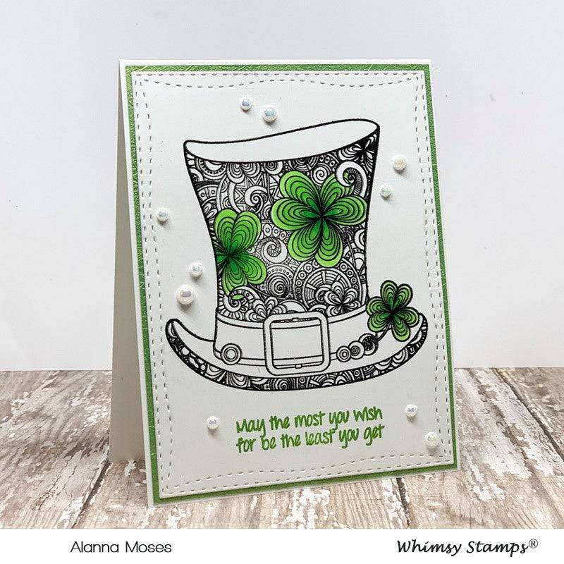 Shamrock Top Hat Clear Stamps - Whimsy Stamps