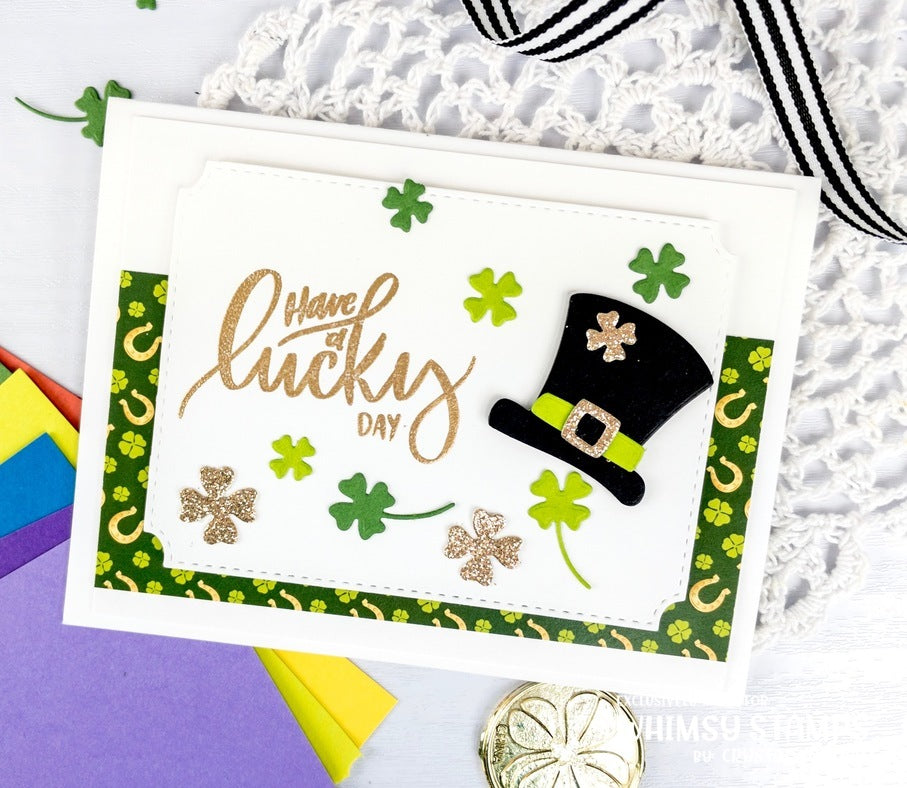 Shamrock Top Hat Clear Stamps - Whimsy Stamps