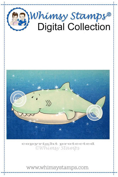 Shark Shawn - Digital Stamp - Whimsy Stamps