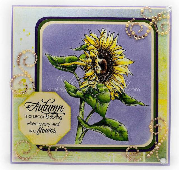 Sunflower Rubber Cling Stamp - Whimsy Stamps