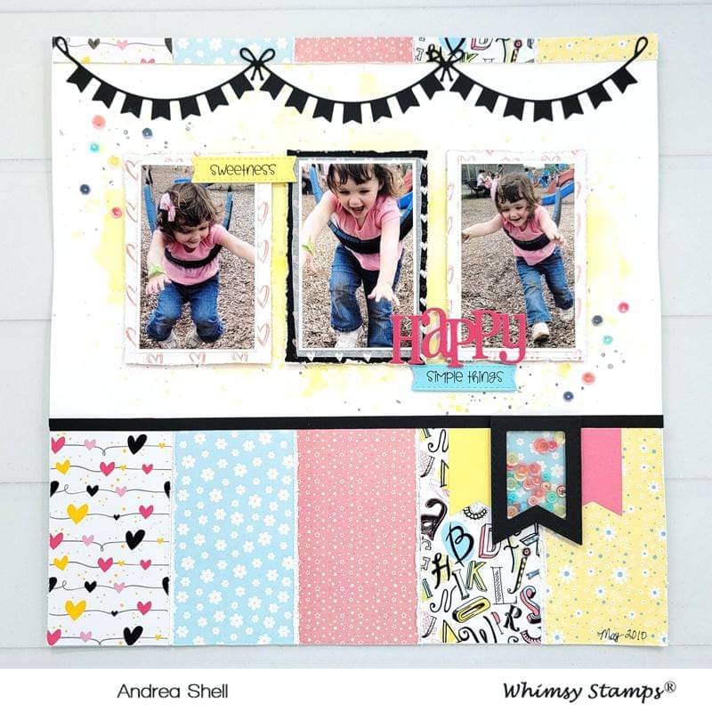Slimline Bunting Borders Die Set - Whimsy Stamps