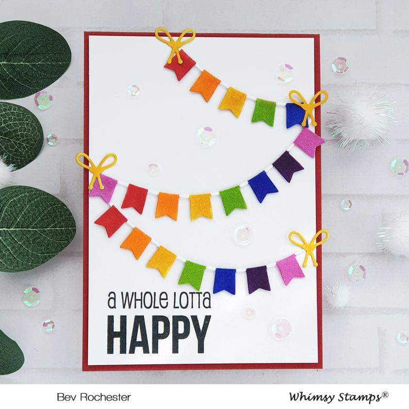 Slimline Bunting Borders Die Set - Whimsy Stamps