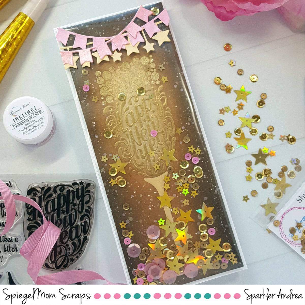 Slimline Bunting Borders Die Set - Whimsy Stamps