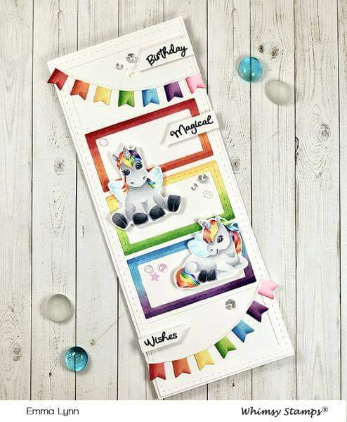 Slimline Bunting Borders Die Set - Whimsy Stamps