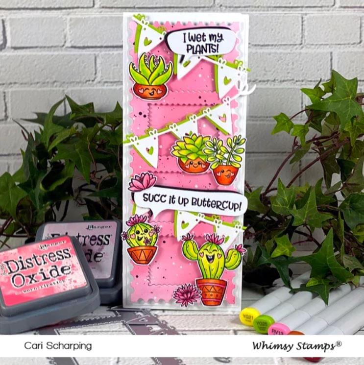 Slimline Bunting Borders Die Set - Whimsy Stamps