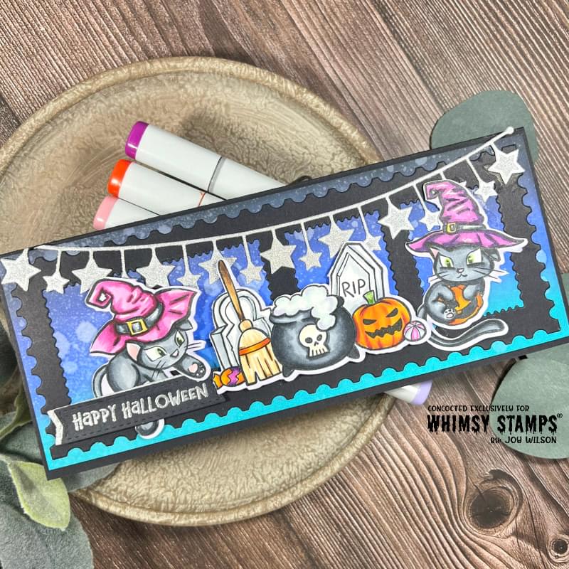 Slimline Bunting Borders Die Set - Whimsy Stamps