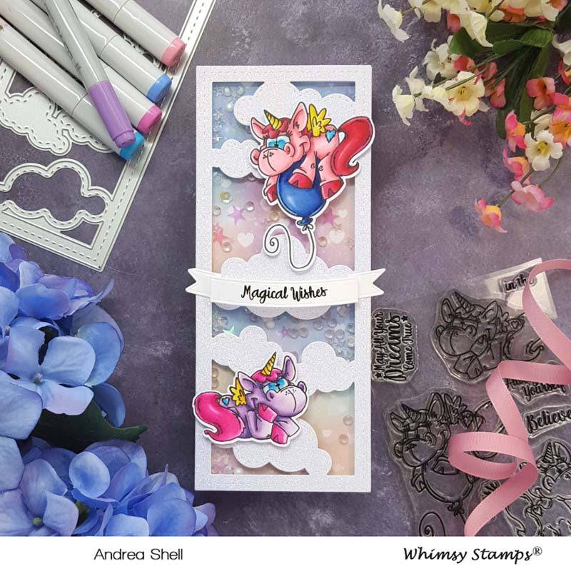 Slimline Clouds Die Set - Whimsy Stamps