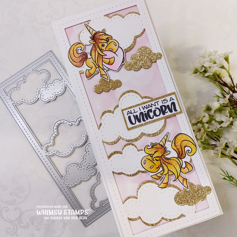 Slimline Clouds Die Set - Whimsy Stamps
