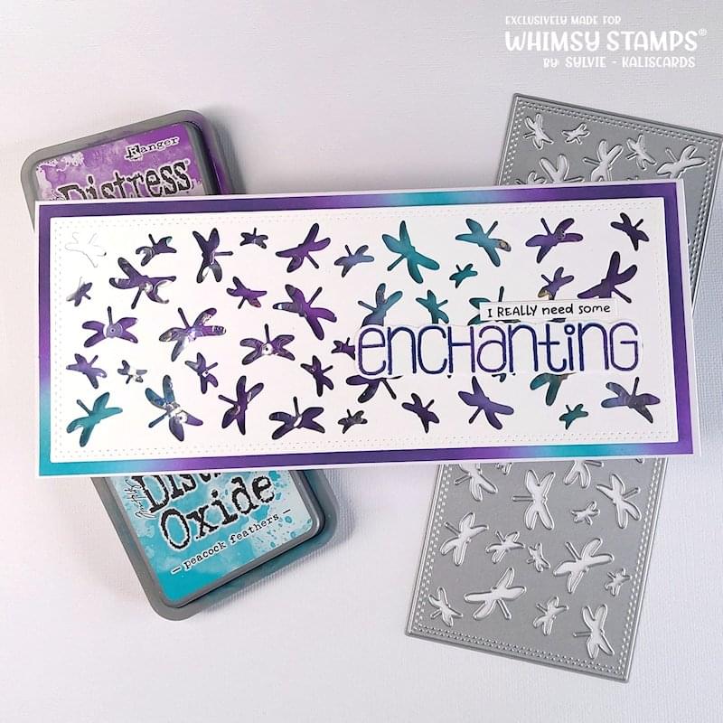 **NEW Slimline Dragonflies Background Die - Whimsy Stamps