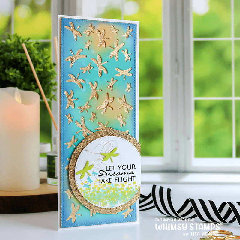 **NEW Slimline Dragonflies Background Die - Whimsy Stamps