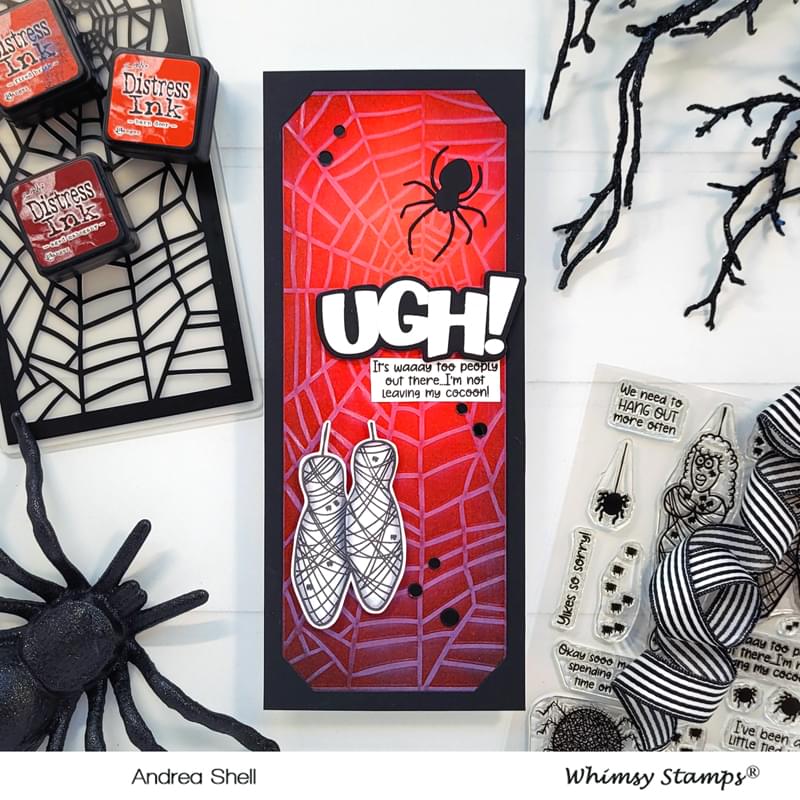Slimline Embossing Folder - Broken Web - Whimsy Stamps