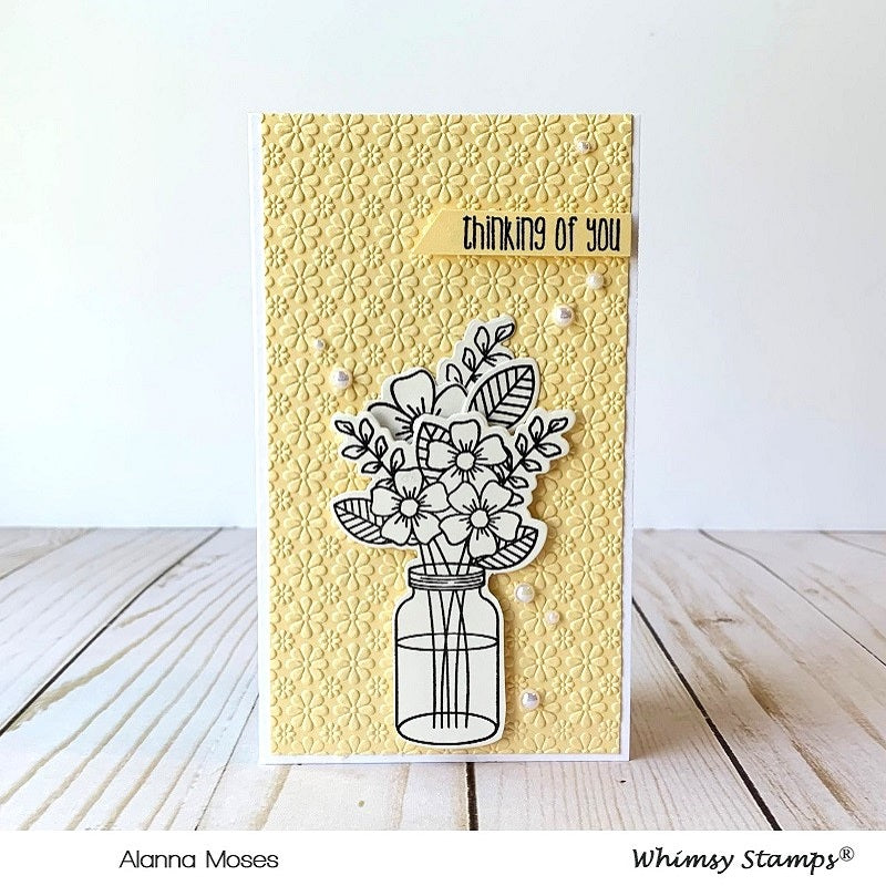 **NEW Slimline Embossing Folder - Daisies - Whimsy Stamps