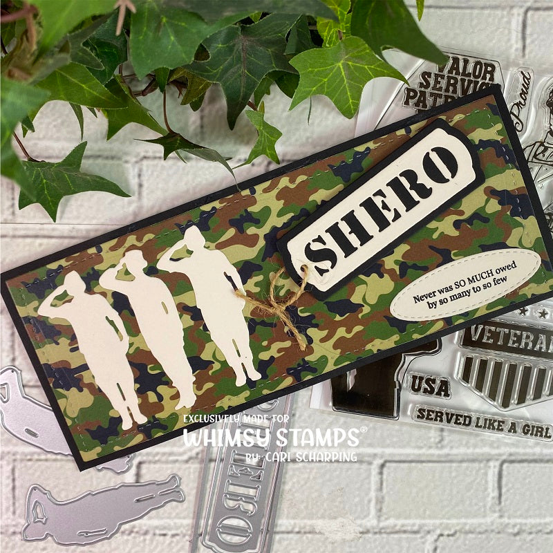 **NEW Slimline Paper Pack - Military - Whimsy Stamps