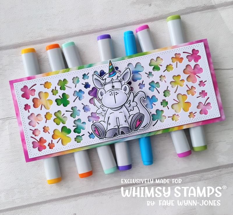 **NEW Slimline Shamrocks Background Die - Whimsy Stamps