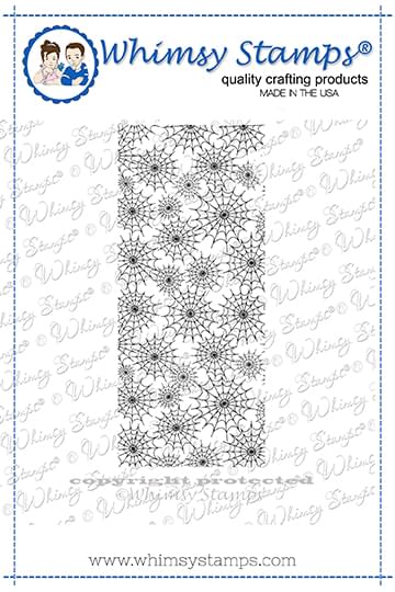 **NEW Spider Webs Background Rubber Cling Stamp - Whimsy Stamps