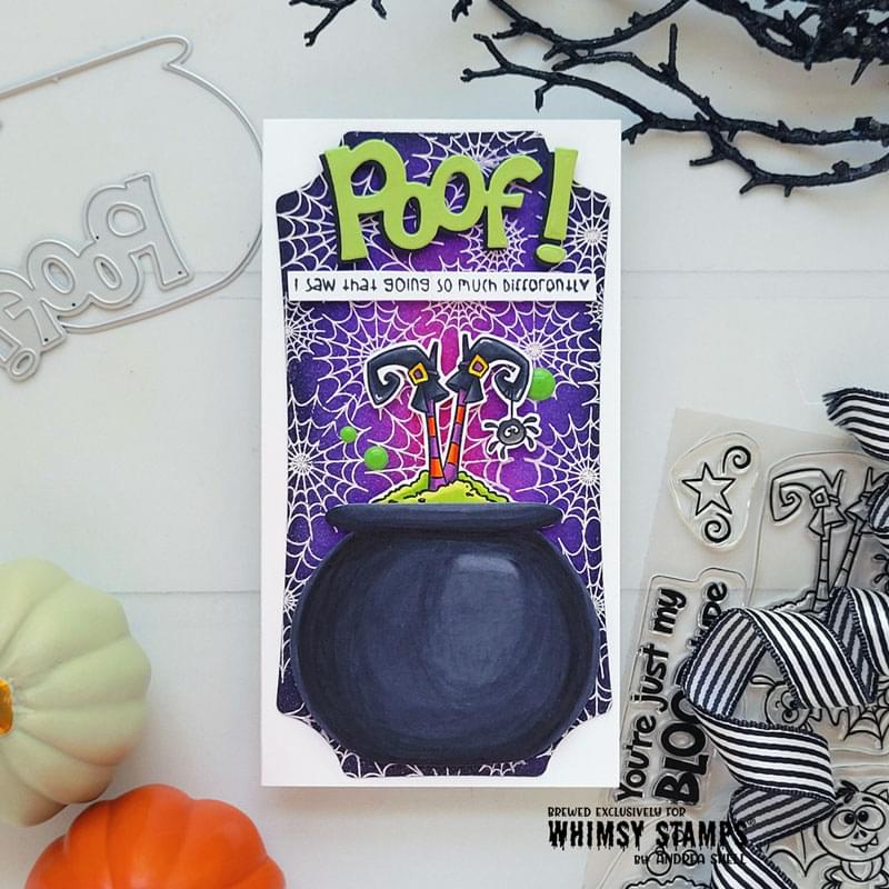 *NEW Slimline Spider Webs Background Rubber Cling Stamp - Whimsy Stamps