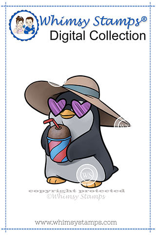 Slushie Penguin - Digital Stamp - Whimsy Stamps