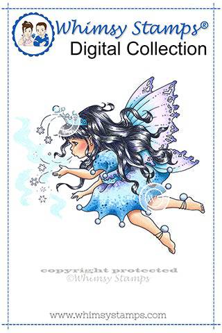 Snowflake Fairy Princess - Digital Stamp - Whimsy Stamps