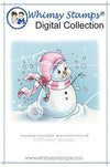 Snowman and Snowflakes - Digital Stamp - Whimsy Stamps