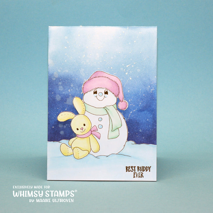 Snowman Loves Stuffy - Digital Stamp - Whimsy Stamps
