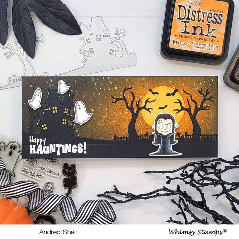 Spirited Sentiments Clear Stamps - Whimsy Stamps
