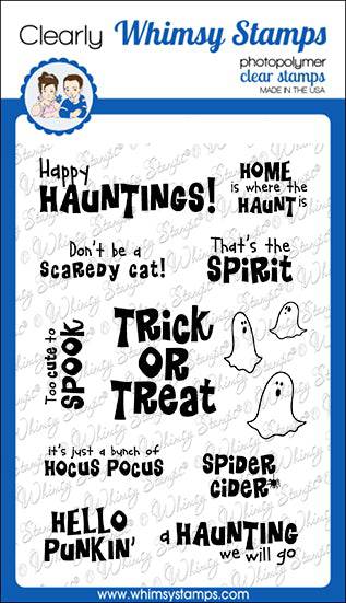 Spirited Sentiments Clear Stamps - Whimsy Stamps