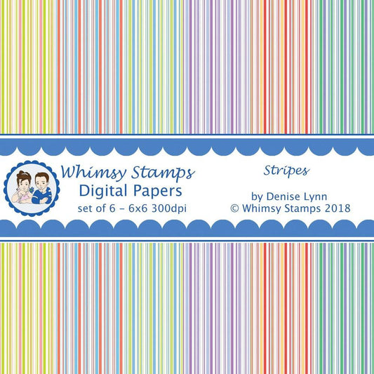 Stripe Papers - Digital Papers - Whimsy Stamps