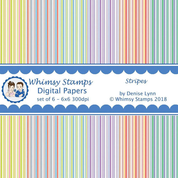 Stripe Papers - Digital Papers - Whimsy Stamps
