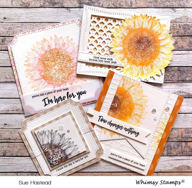 Sunflower Background Rubber Cling Stamp - Whimsy Stamps
