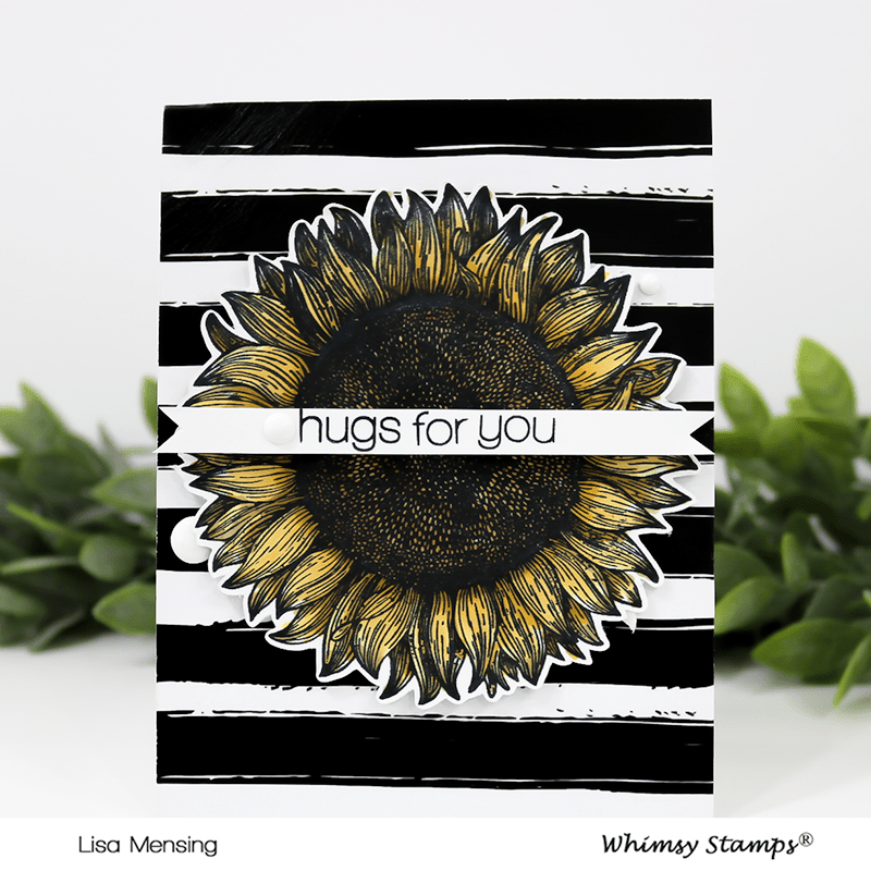 Sunflower Background Rubber Cling Stamp - Whimsy Stamps