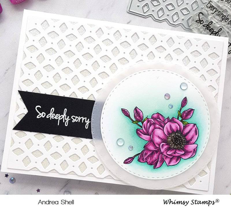 Sympathy So Deeply Sorry Clear Stamps - Whimsy Stamps