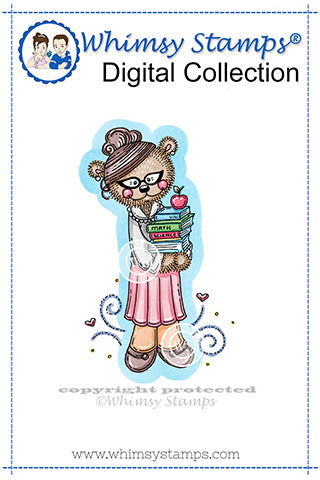 Teddy Bear Teacher - Digital Stamp - Whimsy Stamps