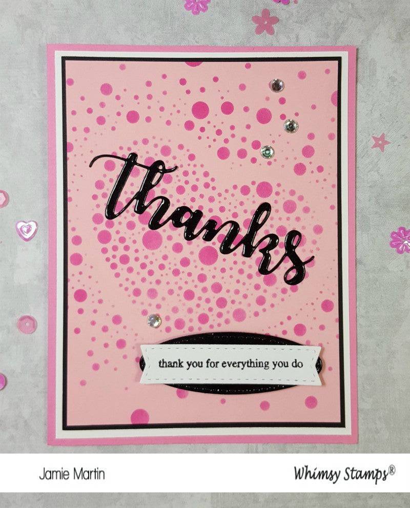 Thanks Word and Shadow Die Set - Whimsy Stamps