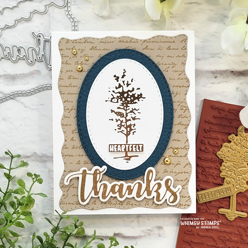 Thanks Word and Shadow Die Set - Whimsy Stamps
