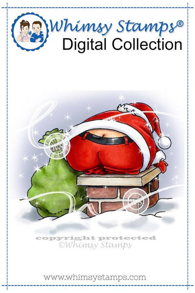 Tight Squeeze Santa - Digital Stamp - Whimsy Stamps