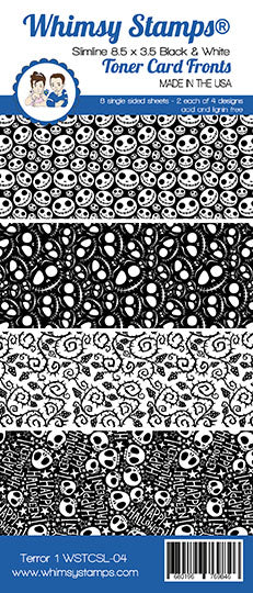 **NEW Toner Card Front Pack - Slimline Terror 1 - Whimsy Stamps