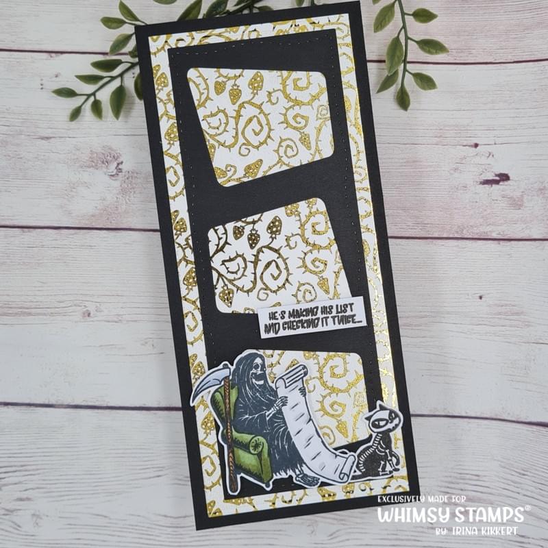 **NEW Toner Card Front Pack - Slimline Terror 1 - Whimsy Stamps