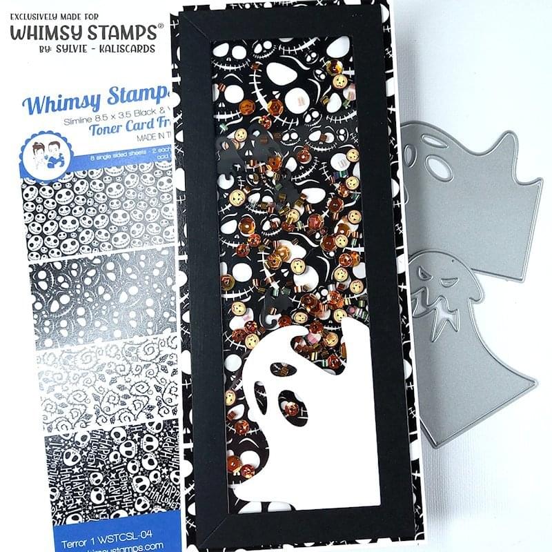 **NEW Toner Card Front Pack - Slimline Terror 1 - Whimsy Stamps