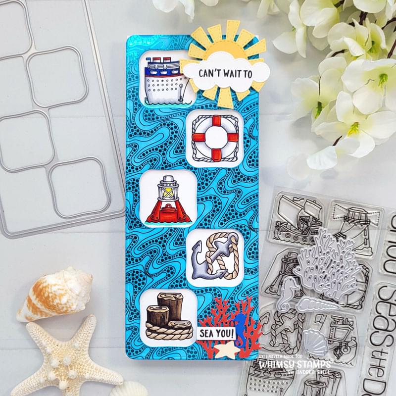 **NEW Toner Card Front Pack - Slimline Wavy - Whimsy Stamps