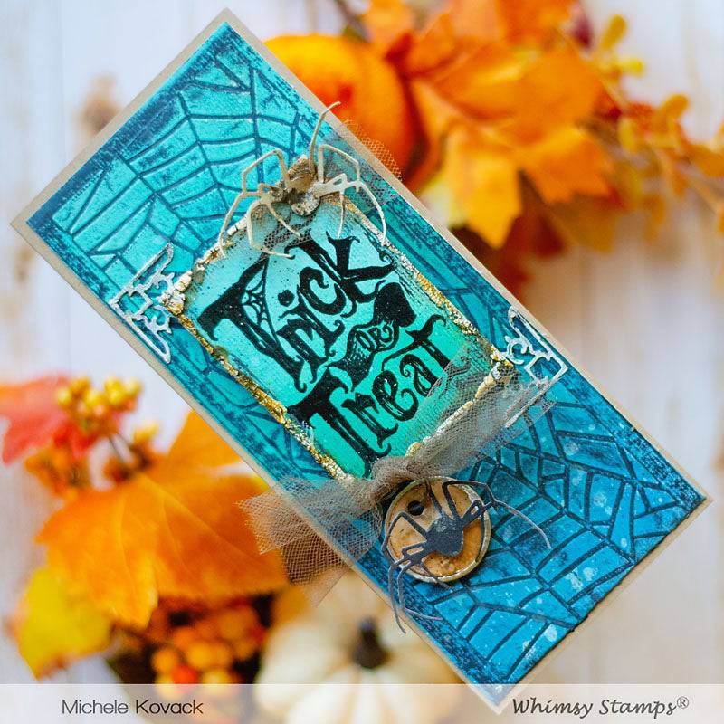 Slimline Embossing Folder - Broken Web - Whimsy Stamps