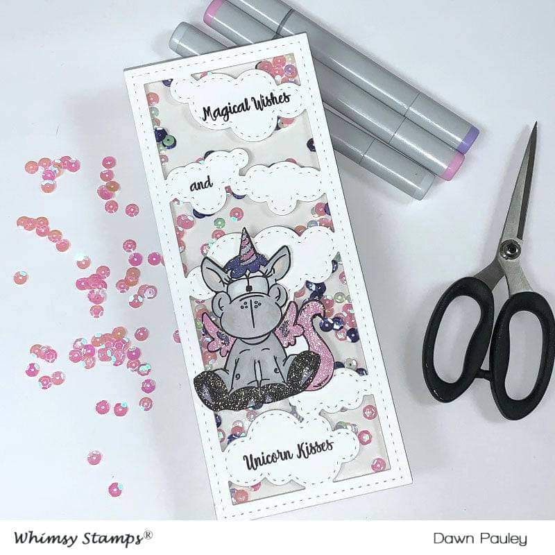 Unicorn Kisses Clear Stamps - Whimsy Stamps