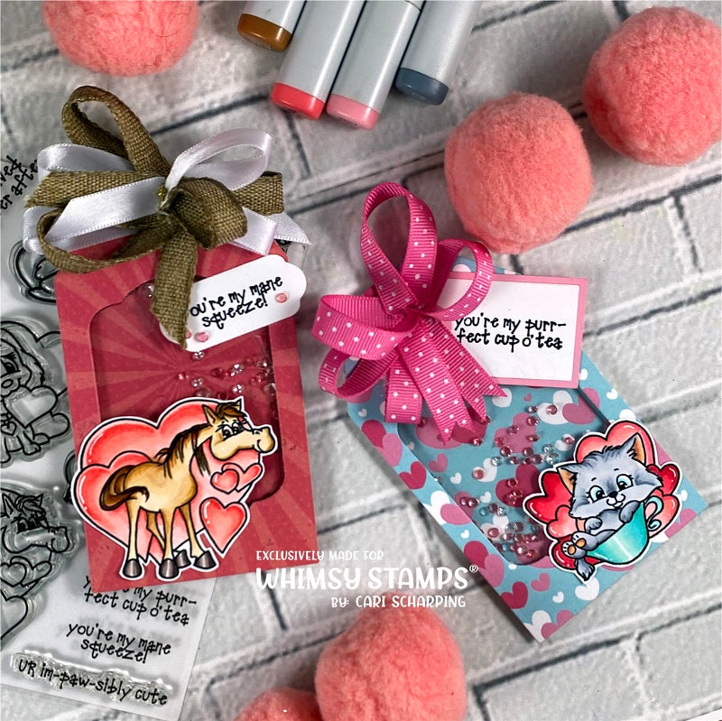 **NEW Valentine Pets and Puns Clear Stamps - Whimsy Stamps